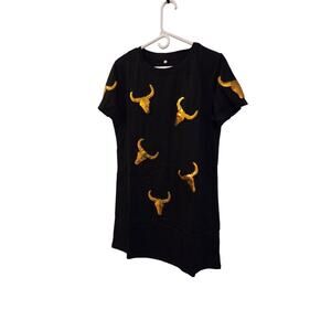 Bull Gold and Black T-Shirt Dress